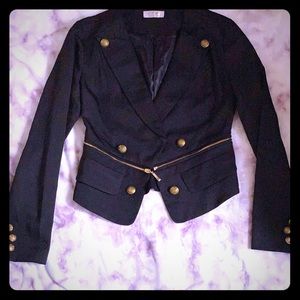 Black & gold zipper detail jacket